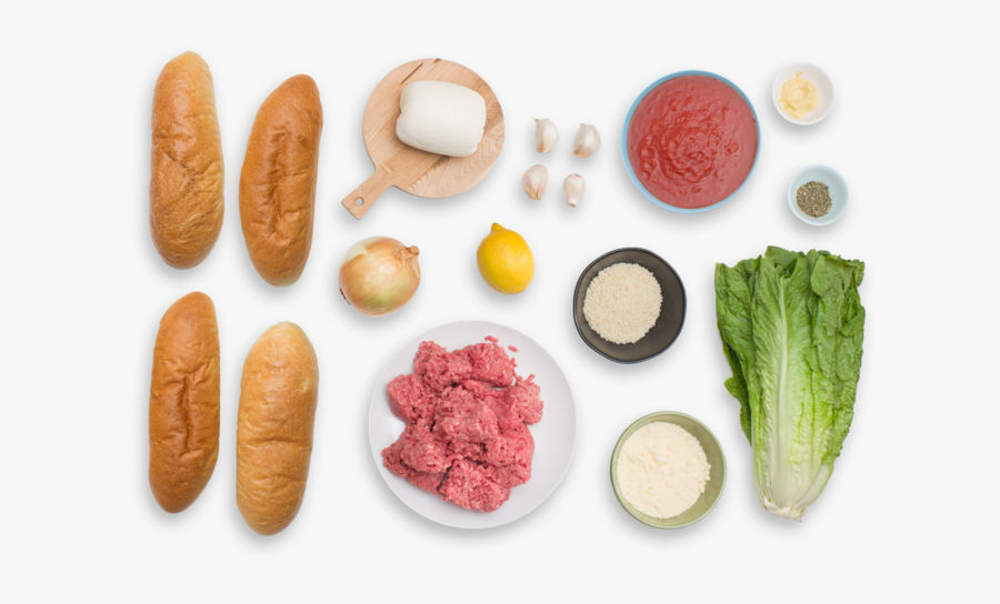 Italian Meatball Sandwiches With Caesar-style Romaine - Superfood, Transparent Clipart