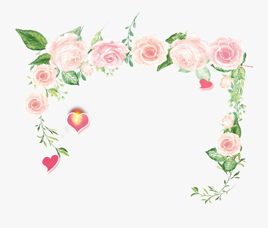 Hand Painted Cartoon Pink Flower Decoration Free - Transparent Background Flower Border Transparent, Transparent Clipart