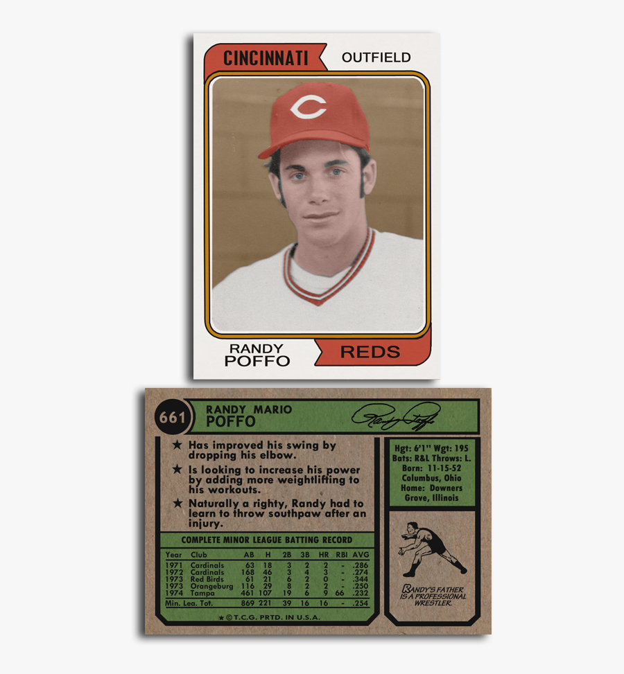 Til Macho Man Randy Savage Played Professional Baseball - Macho Man Baseball Card, Transparent Clipart