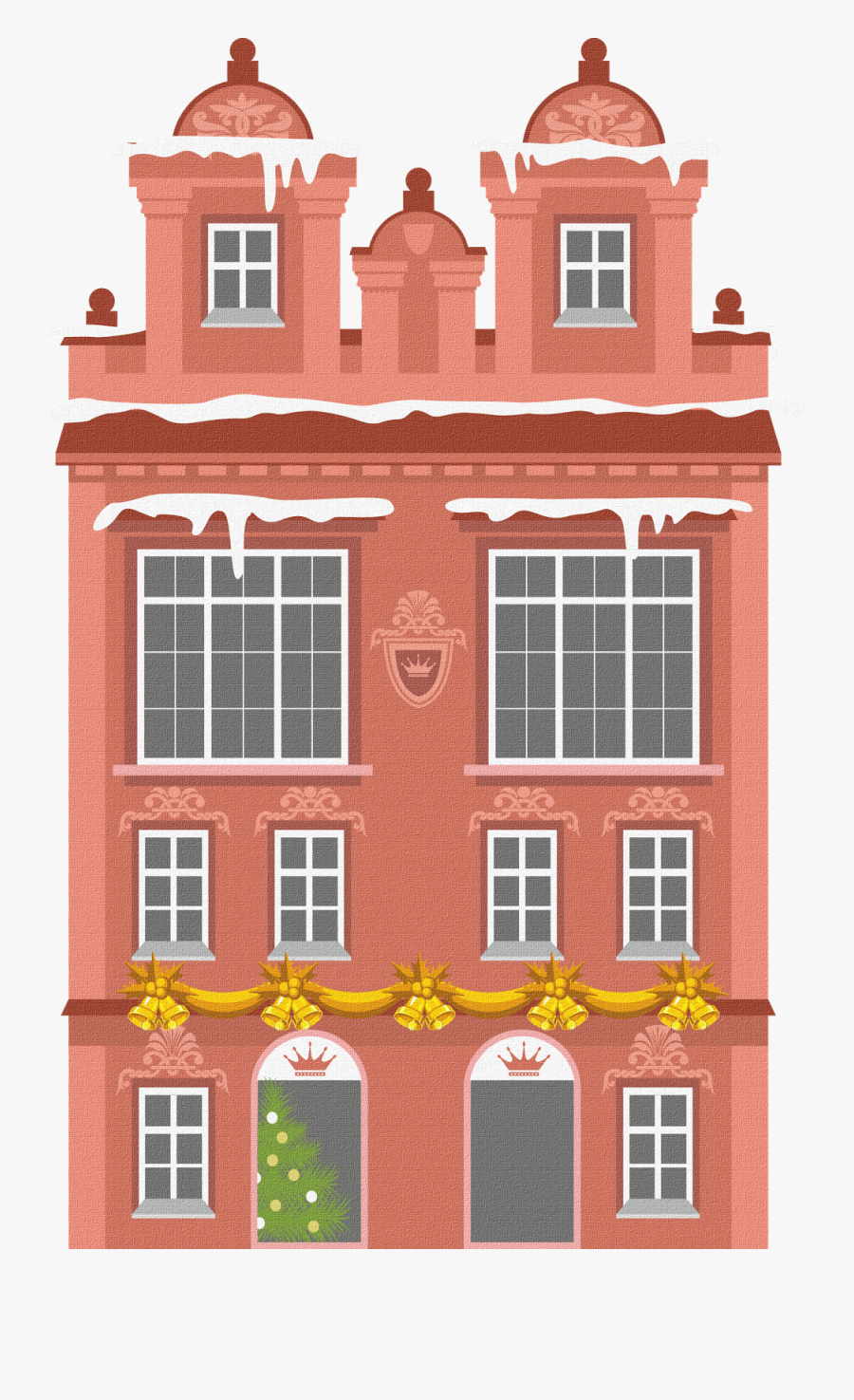 Sisters Warehouse Houses Illustration Exteriors Color - Christmas Building Clipart, Transparent Clipart