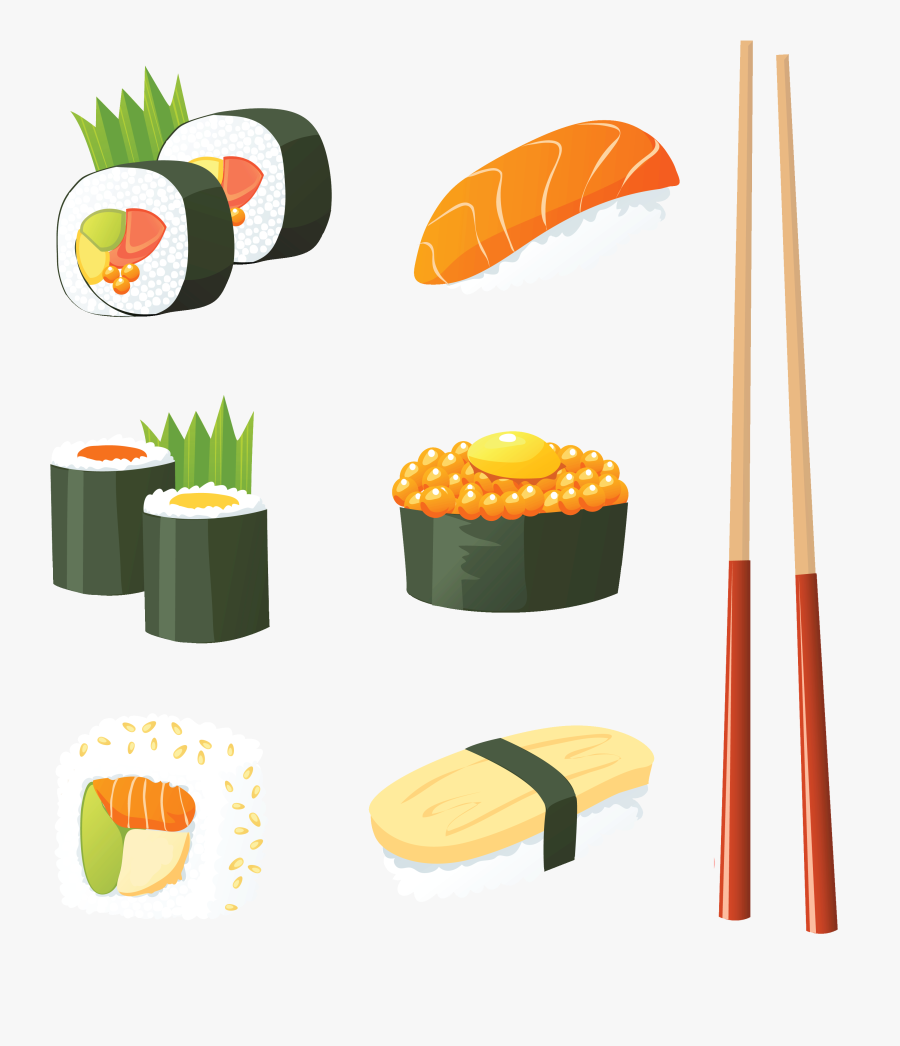 Japanese Sushi Clip Art Clipart Download - Sushi Roll No Background Clipart, Transparent Clipart
