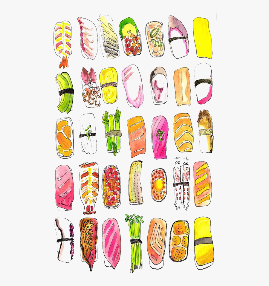 Sushi Drawing Food, Transparent Clipart