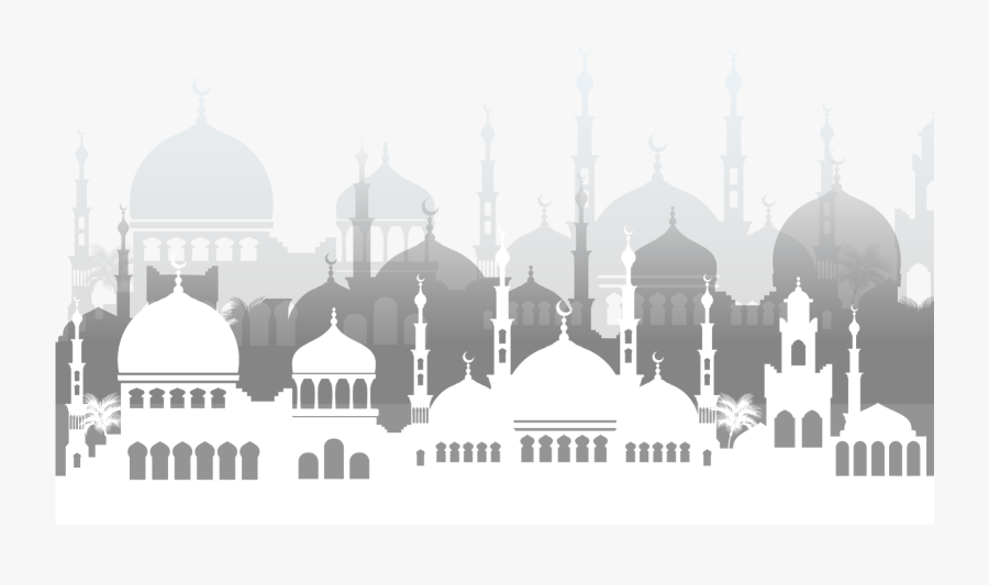 Jpg Black And White Al Fitr Adha Ramadan Mosque Peoplepng - Background Masjid Png, Transparent Clipart