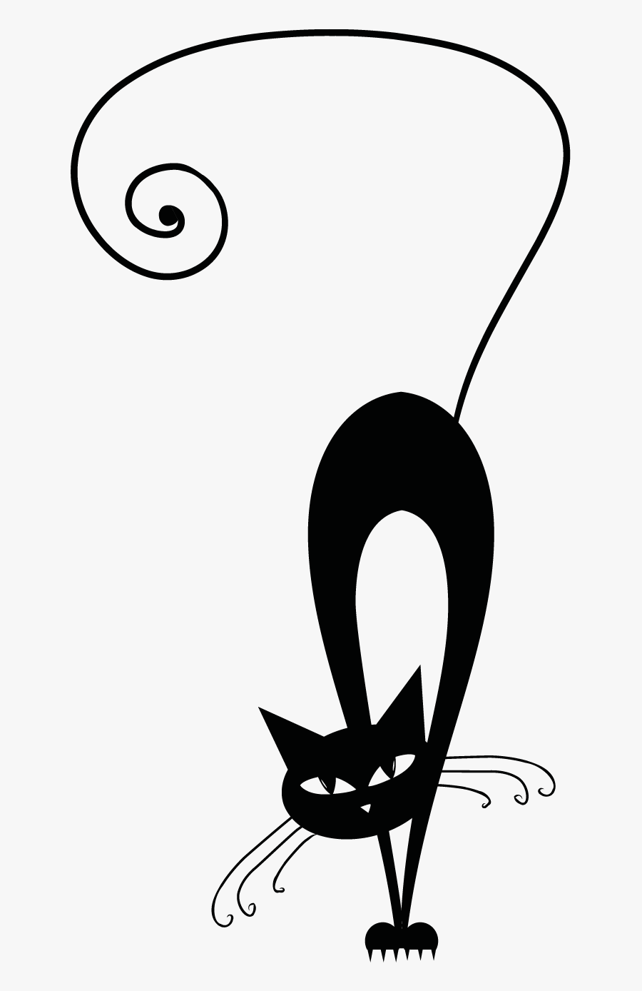 Black Cat Silhouette, Transparent Clipart