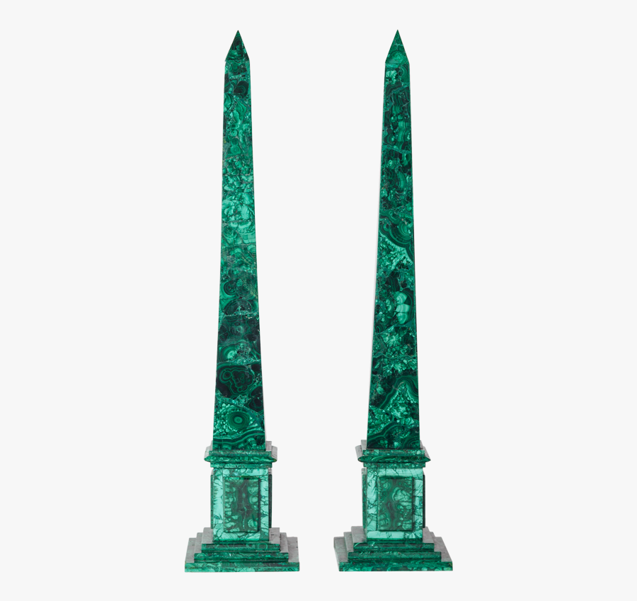 Clip Art Pair Of Malachite Obelisks - Obelisk, Transparent Clipart