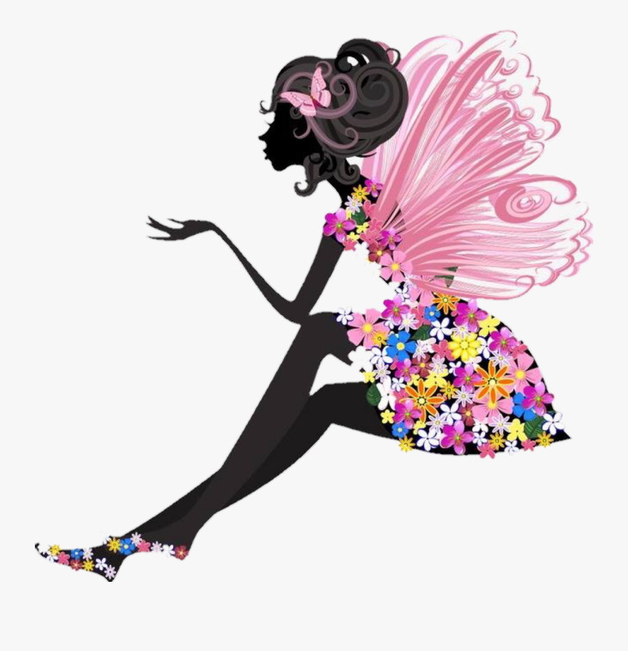 Mujer Flores Mariposa Hermosa Freetoedit - Flores Y Mariposas Png, Transparent Clipart