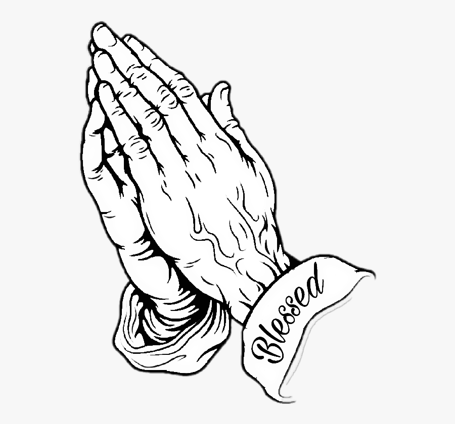 #gang - Praying Hands With Cross Drawings, Transparent Clipart