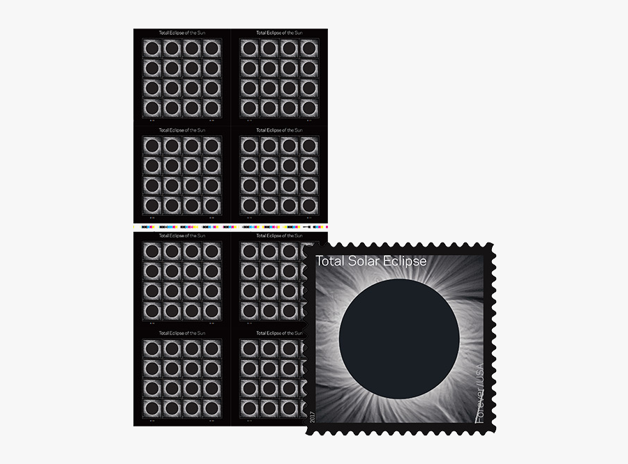 Total Solar Eclipse - Usps Eclipse Stamp 2017, Transparent Clipart