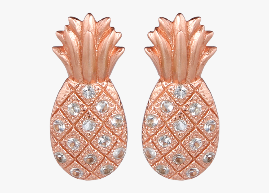 Earrings Studs Ear In - Pineapple, Transparent Clipart