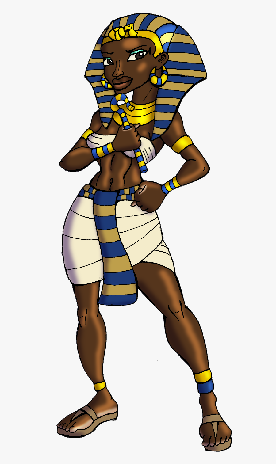 Clip Art Ancient Egyptian Cartoon - Pharaoh And Nefertiti Clipart, Transparent Clipart