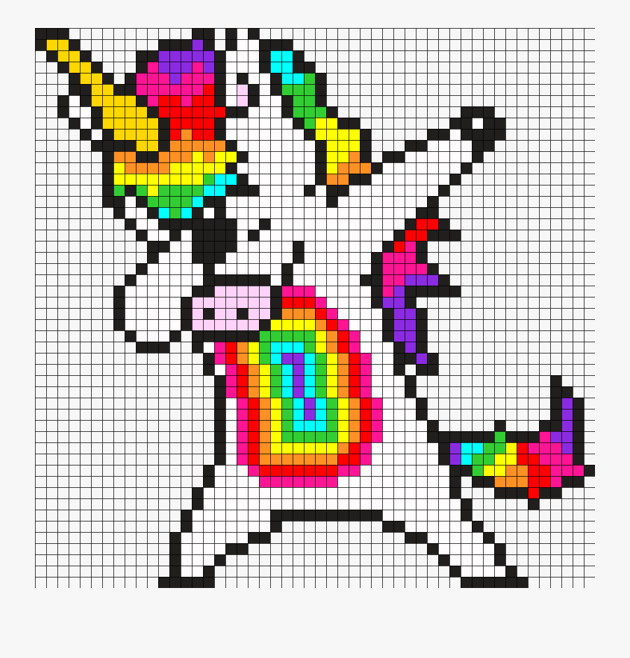 Dabbing Unicorn Pixel Art Grid , Free Transparent Clipart - ClipartKey