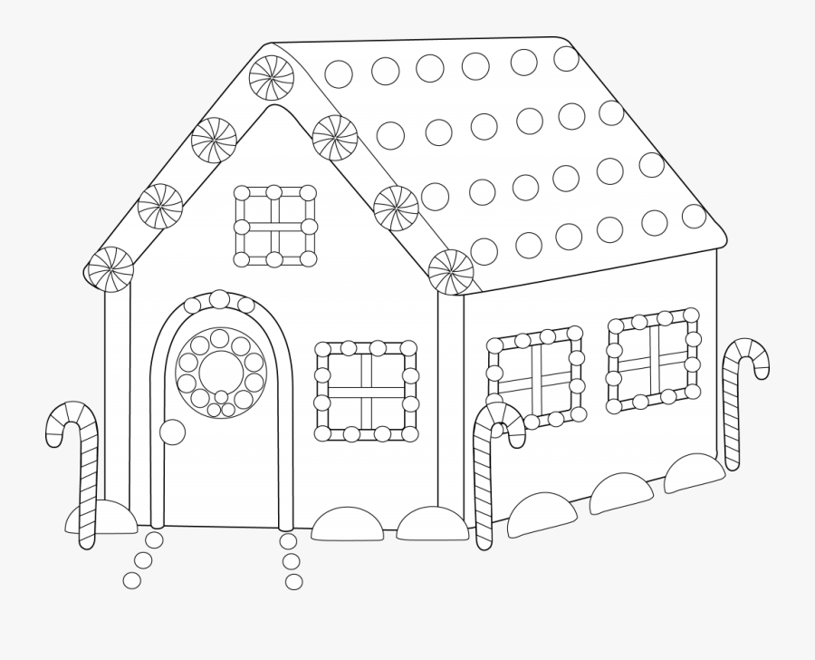 Transparent Clipart Maison - Clip Art Pattern Of Gingerbread House, Transparent Clipart