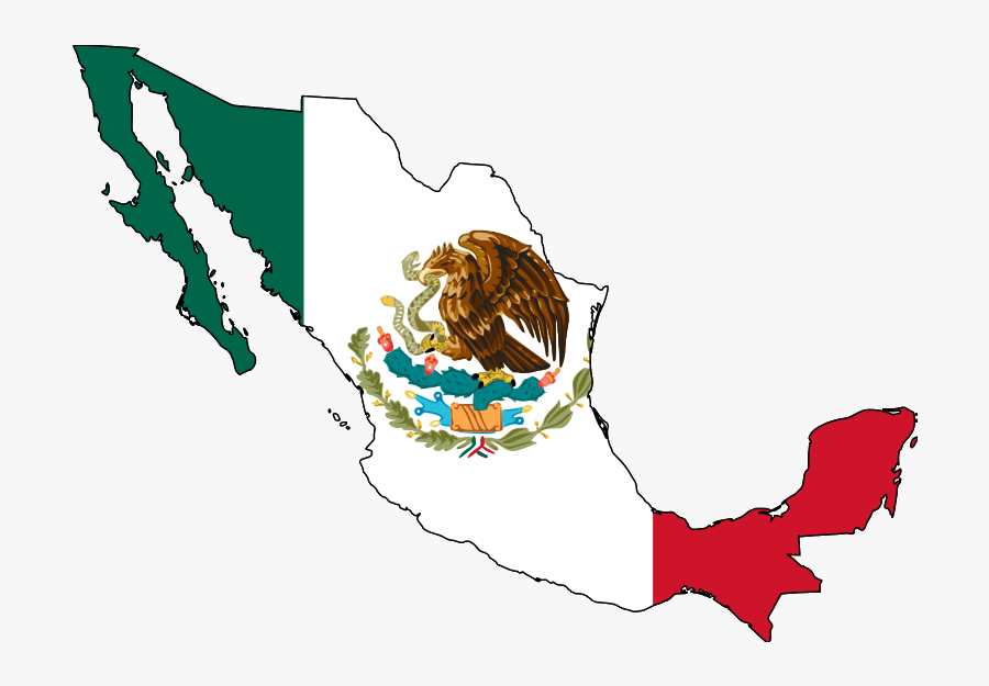 File Map With Flag - Mexico Map With Flag, Transparent Clipart