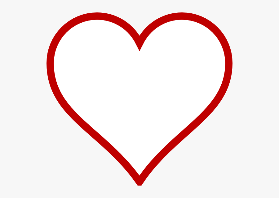 Red Heart Shape Outline, Transparent Clipart