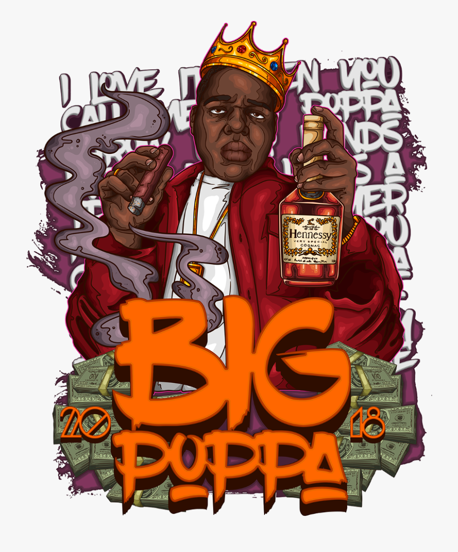 #bigpoppa #notoriousbig #biggiesmalls #cartoon #2018 - Biggie Smalls Transparent Png, Transparent Clipart