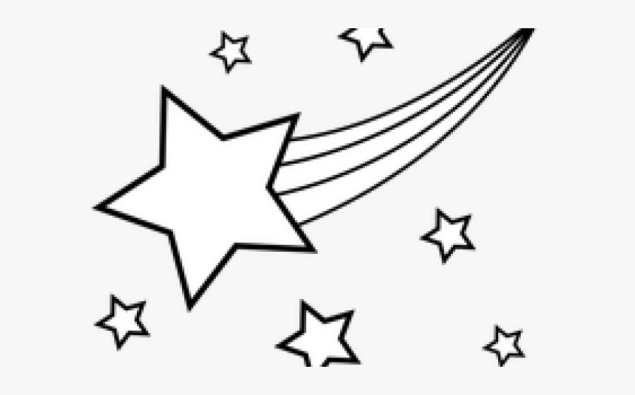 Transparent Starburst Clipart Black And White - Shooting Star Black And White, Transparent Clipart
