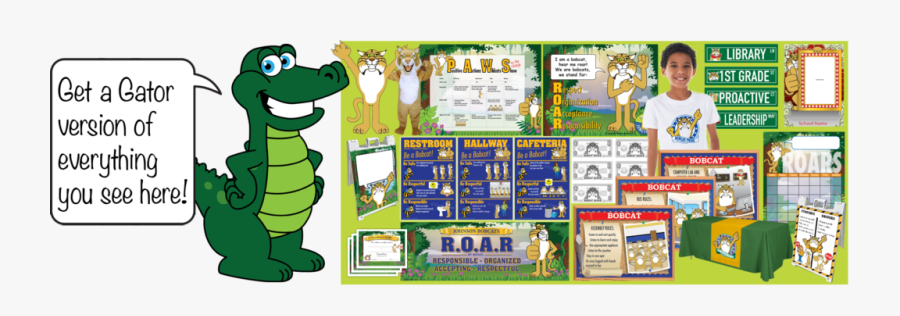 Pbis Posters Gator Mascot Clip Art - Clip Art, Transparent Clipart