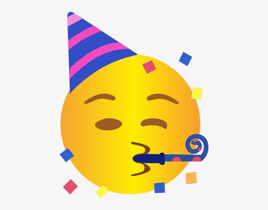 Emoji Emotion Happiness - Whatsapp Emoji Party Face, Transparent Clipart