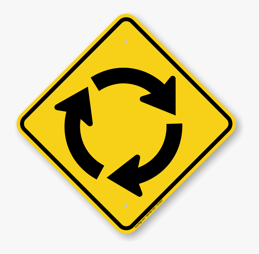 Clip Art Rounding Symbol - Roundabout Sign, Transparent Clipart