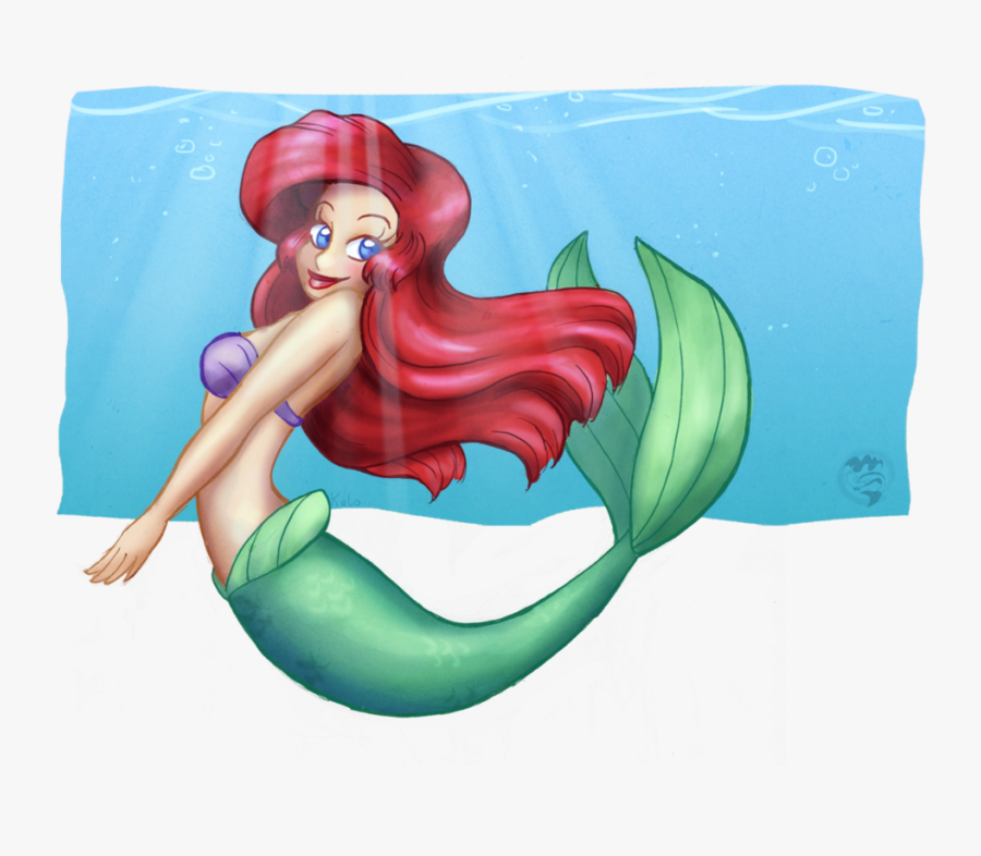 Mermaid Ariel Watercolor Painting Drawing - Illustration, Transparent Clipart