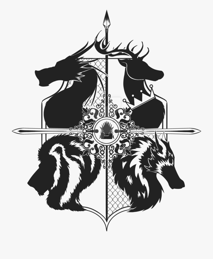 T-shirt A Game Of Thrones House Stark Visual Arts - Game Of Thrones House Stark Art, Transparent Clipart