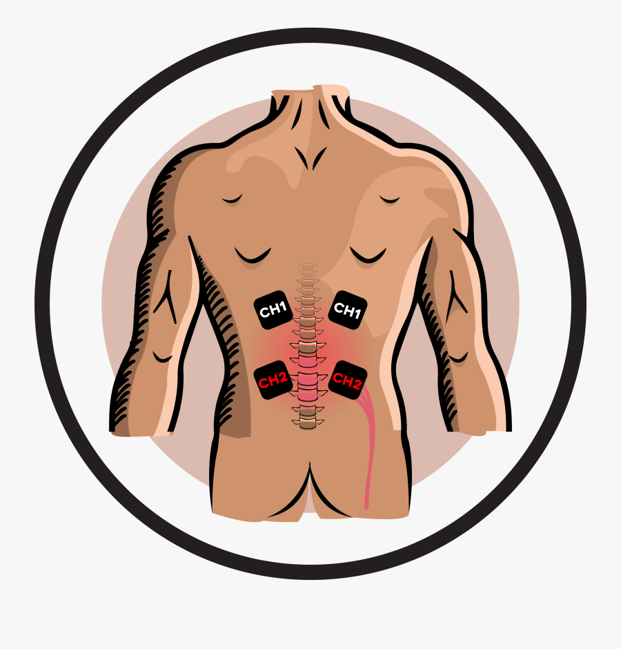 Tens Electrode Placement Back, Transparent Clipart