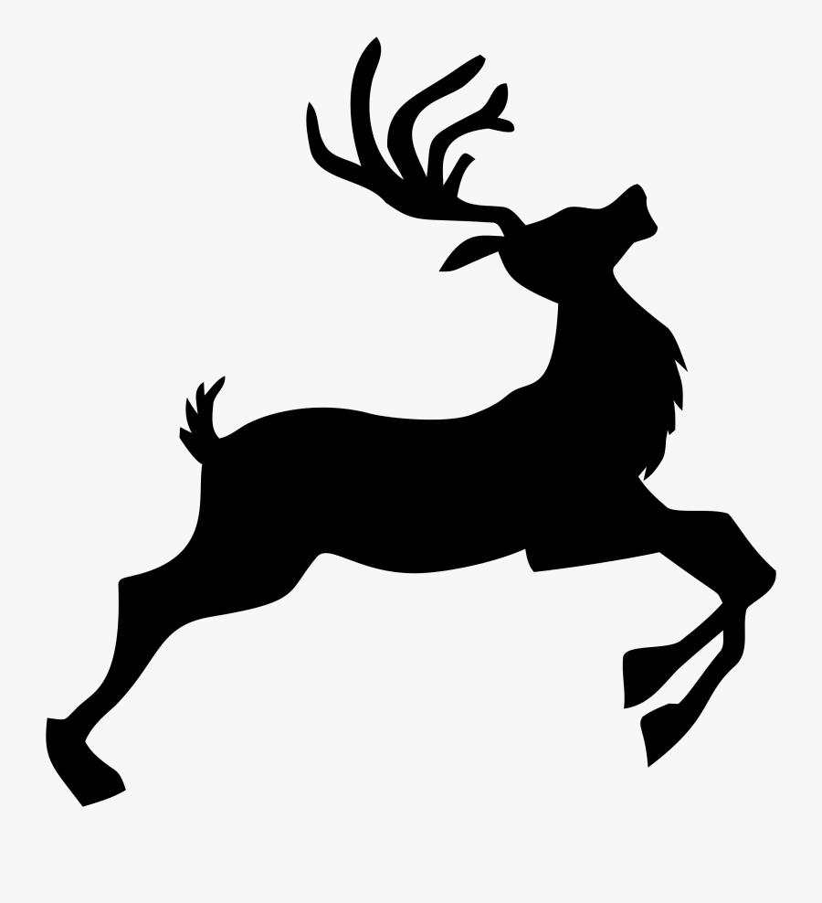 Santa Claus And Reindeer Clipart , Png Download - Silhouette Santa And Reindeer Clipart, Transparent Clipart