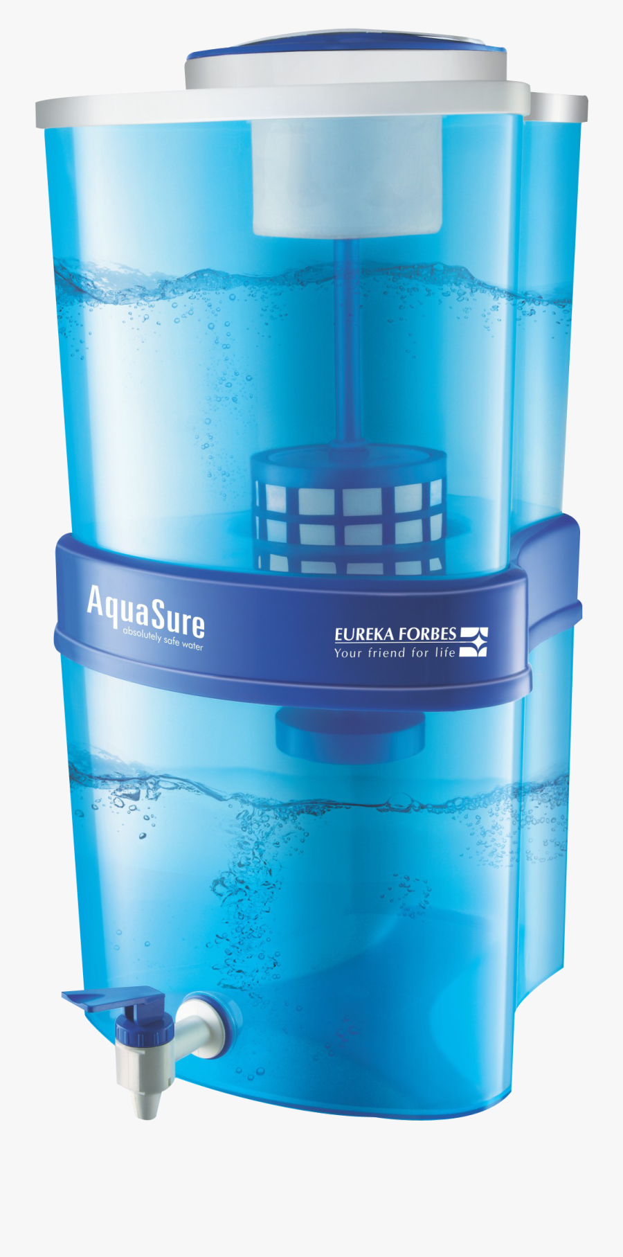 Blue Water Purifier Png Image - Eureka Forbes Aquasure Cartridge, Transparent Clipart