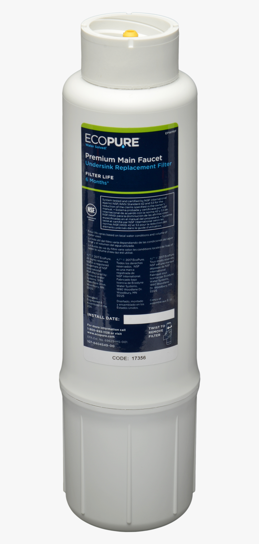 Product Ecopure Premium Main - Plastic Bottle, Transparent Clipart