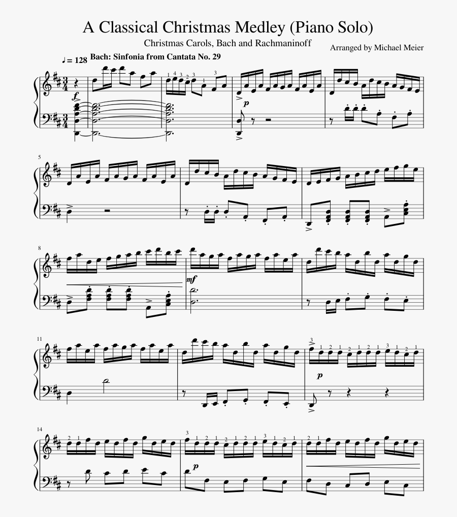 Transparent Music Sheets Clipart - Christmas Piano Solo, Transparent Clipart