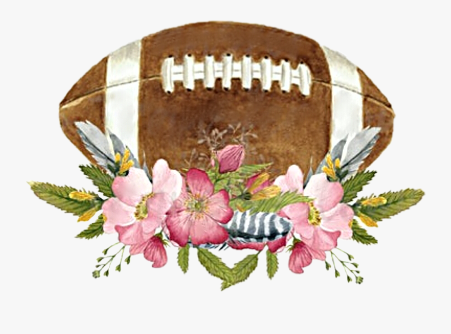 #watercolor #football #floral #flowers #decorative - Flag Football, Transparent Clipart