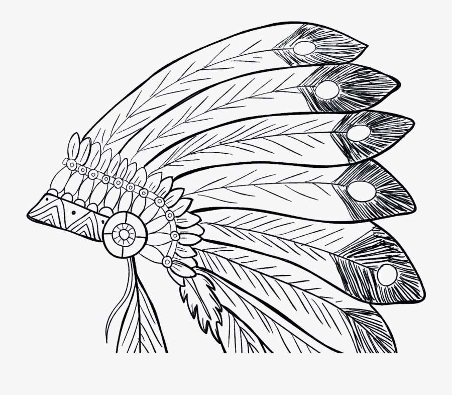 Cultural Appropriation Native American Headdress - Native American Headdress Drawing, Transparent Clipart
