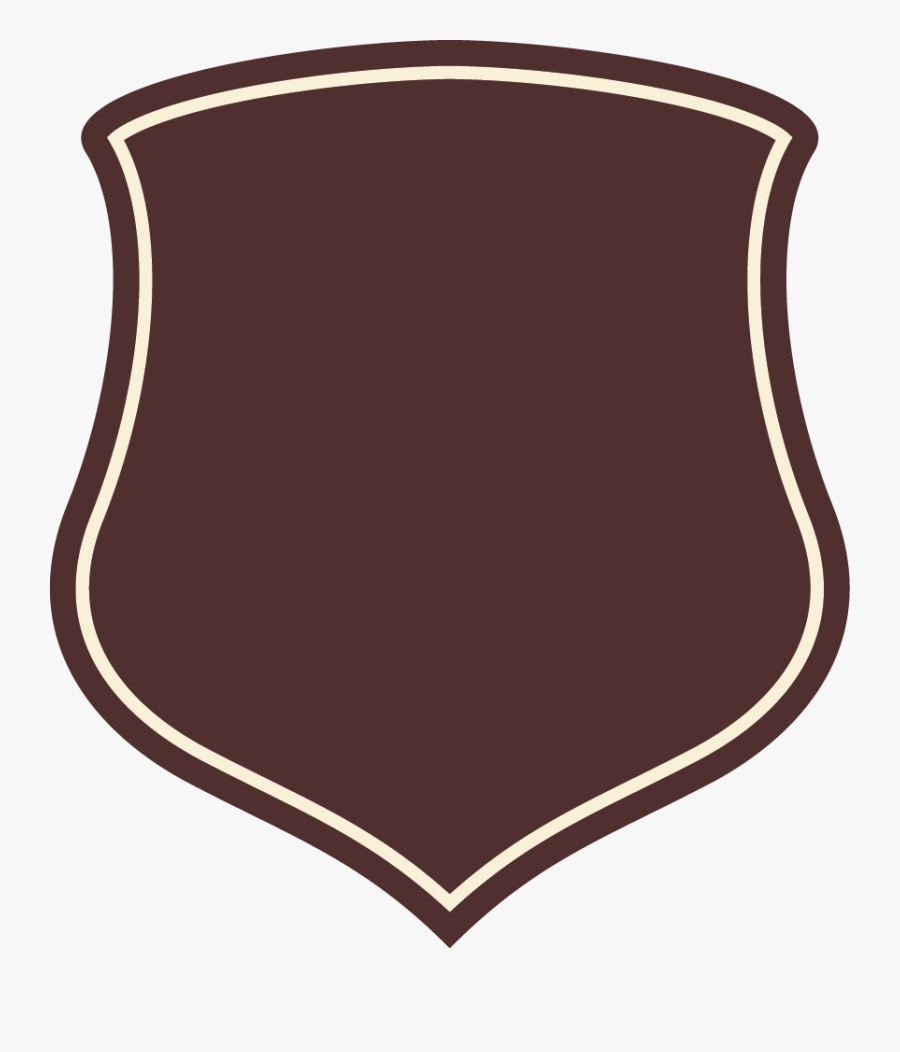 Brown Shield Bottom Down Curve Side Badge With White - Fenice Security Services Srl, Transparent Clipart