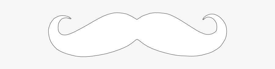 Black Mustache Outline Clip Art At Clkercom Vector - White Mustache Clip Art, Transparent Clipart