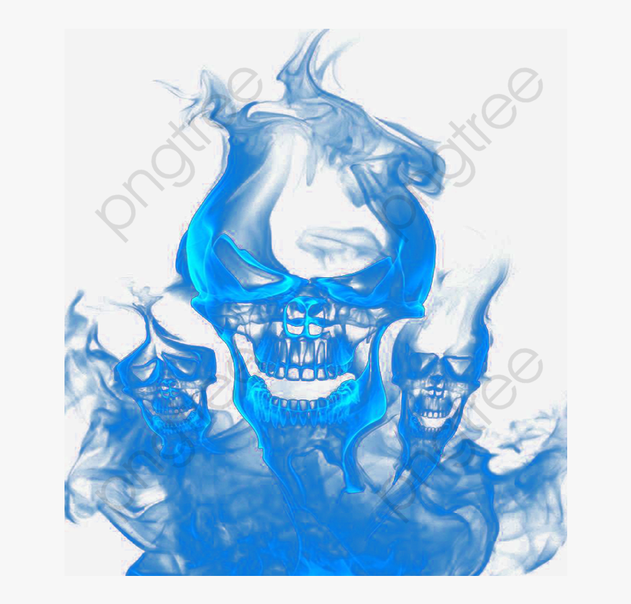 Flaming Skull Clipart - Illustration, Transparent Clipart