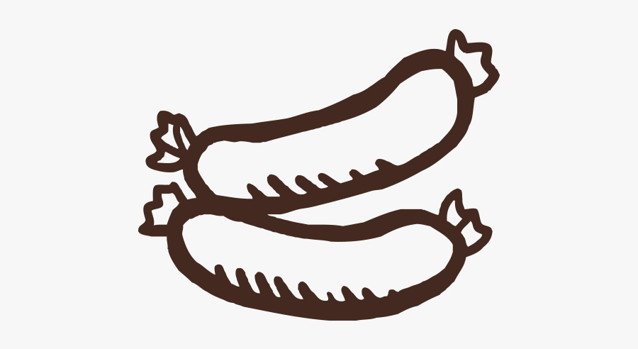 Meats And Jerky - Sausage Clipart Black And White, Transparent Clipart