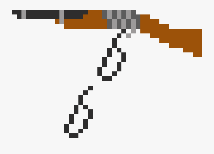 Pixel Lever Action Rifle, Transparent Clipart