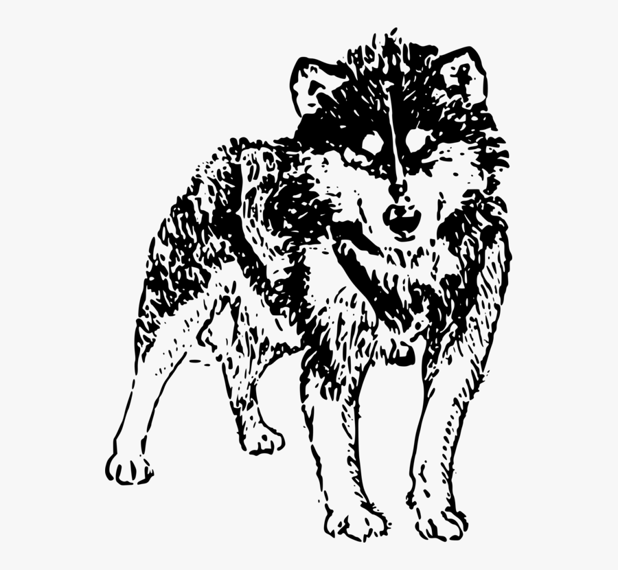 Monochrome - Clipart Husky, Transparent Clipart
