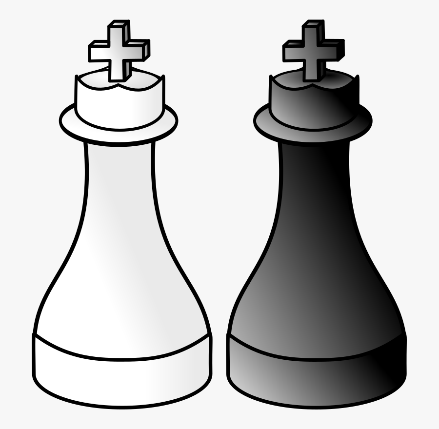 Black And White Kings D R - Chess Clipart Black White, Transparent Clipart