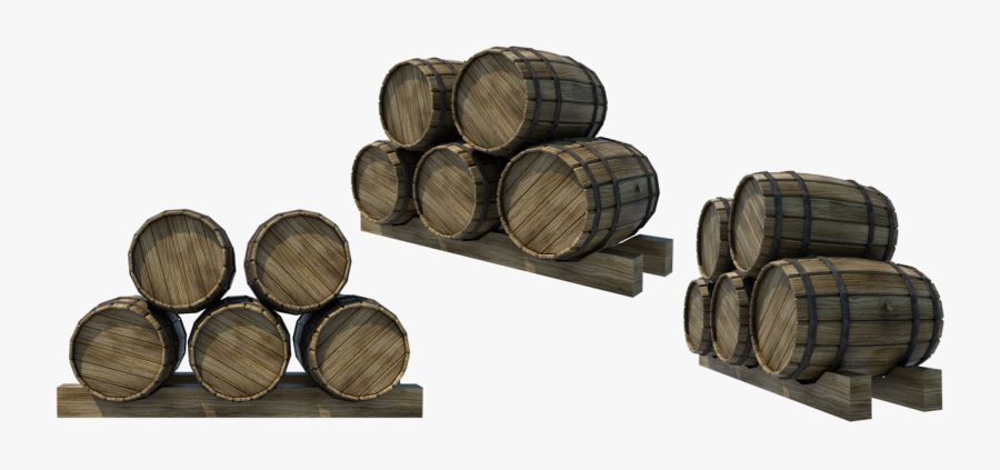 Wooden Barrels, Backgrounds Definition - Stack Of Wooden Barrel, Transparent Clipart