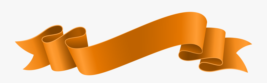Orange Clipart Banner Png - Banner Orange Ribbon Png, Transparent Clipart