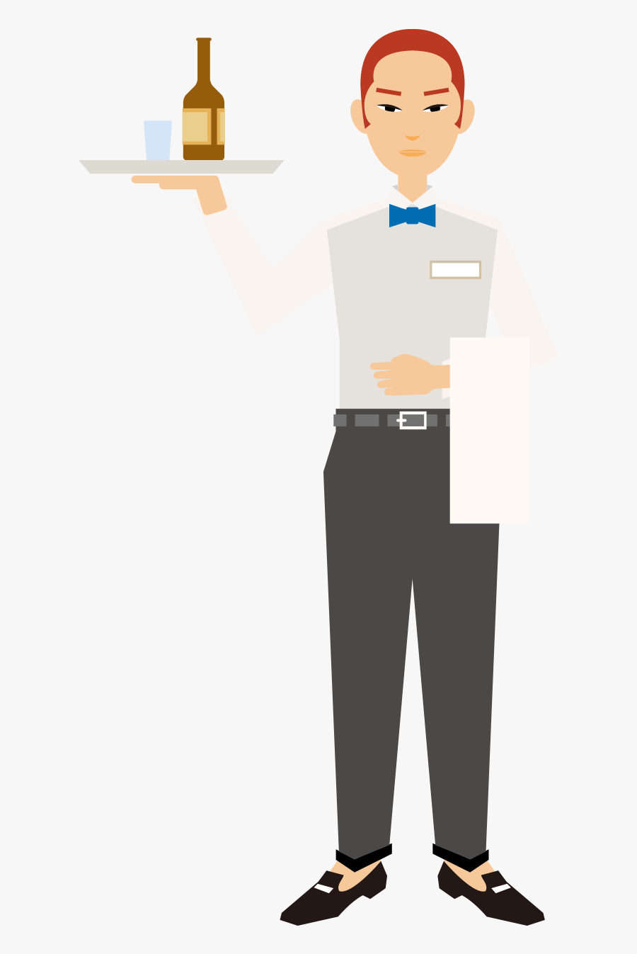 Hotel Illustration Painted Flat - 服务员 矢量 图, Transparent Clipart