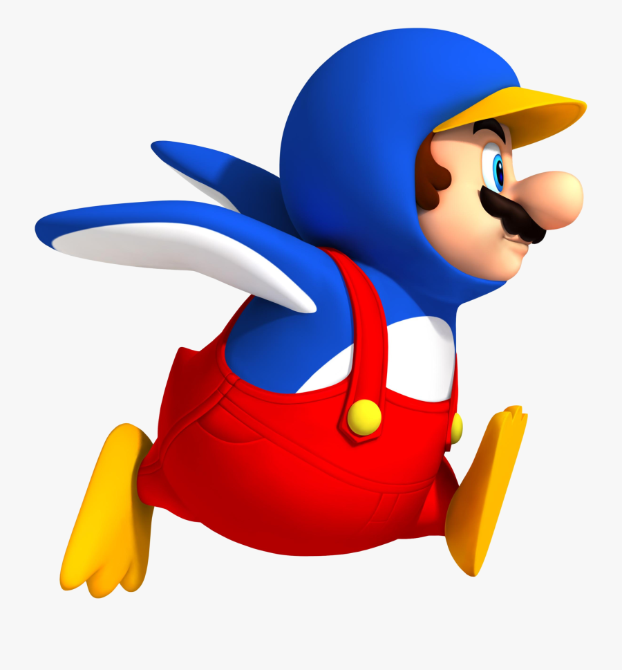 Transparent Penguin Sliding On Belly Clipart - Mario Penguin Suit, Transparent Clipart
