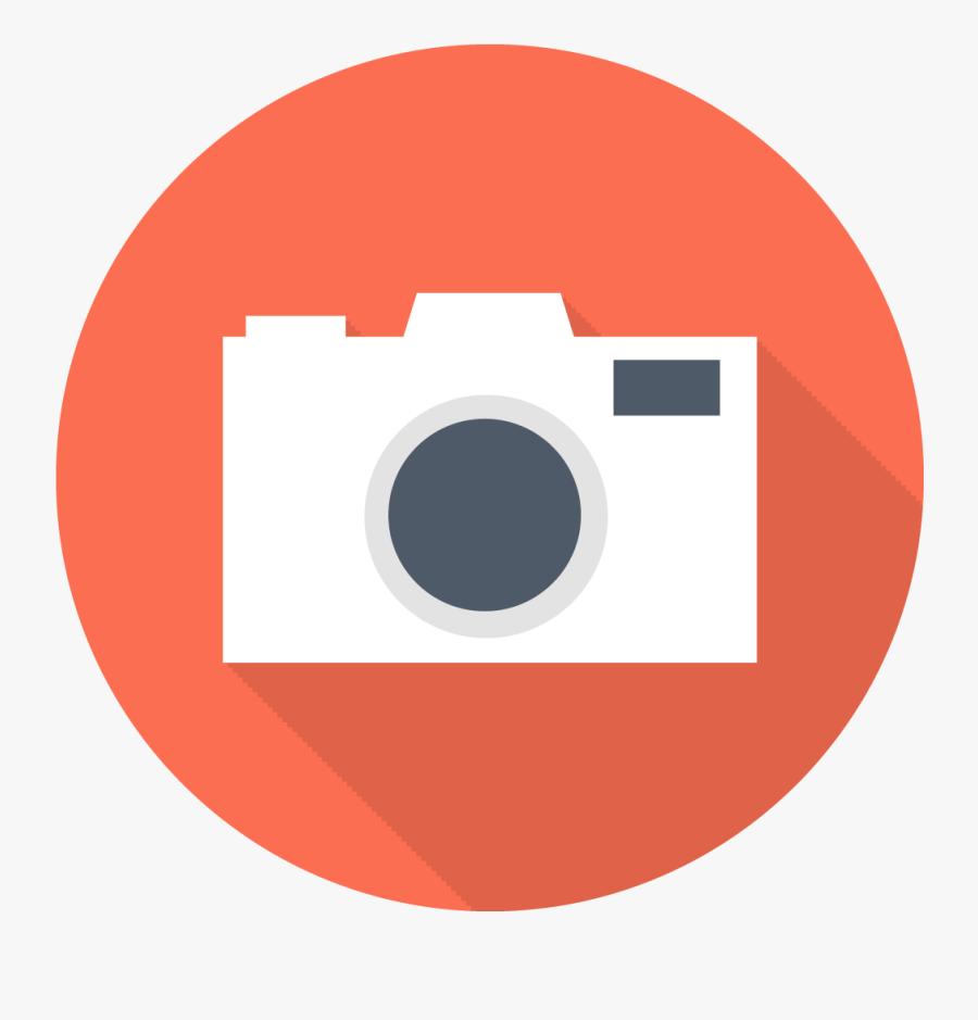 Orange,circle,clip Art,illustration - Camera Icon Flat Design, Transparent Clipart