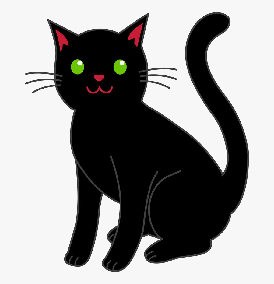 Black Cat Halloween Cats Clip Art Clipart Photo Transparent - Halloween Black Cat Clip Art, Transparent Clipart