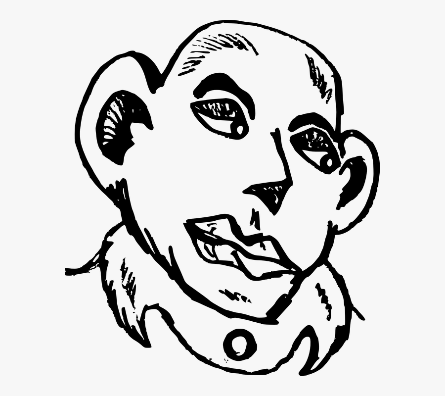 Man, Bald, Head, Portrait, Face, Black And White - Clip Art, Transparent Clipart
