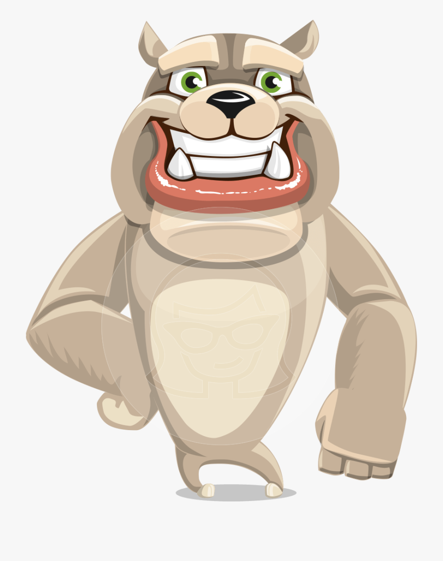 Clip Art Bulldog Cartoon Character - Bulldog Cartoon With Money, Transparent Clipart