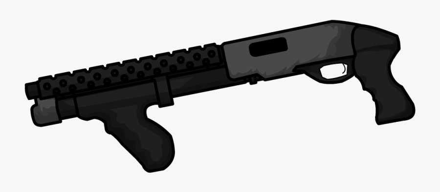Drawing Guns Pump Shotgun - Firearm, Transparent Clipart