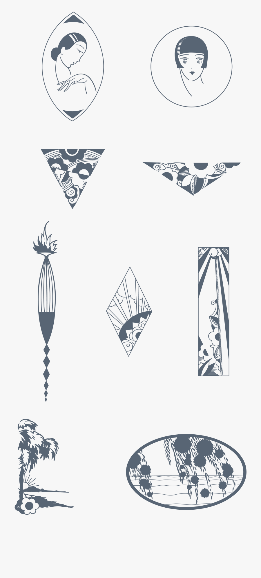 Art Nouveau Style Logo, Transparent Clipart