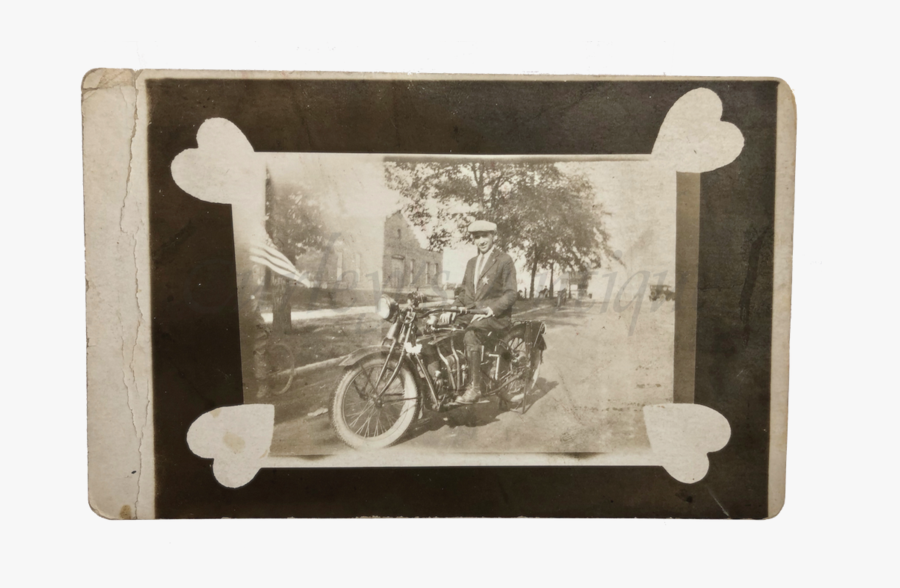 Vintage 1920s Chicago Police Motorcycle Love Token - Picture Frame, Transparent Clipart